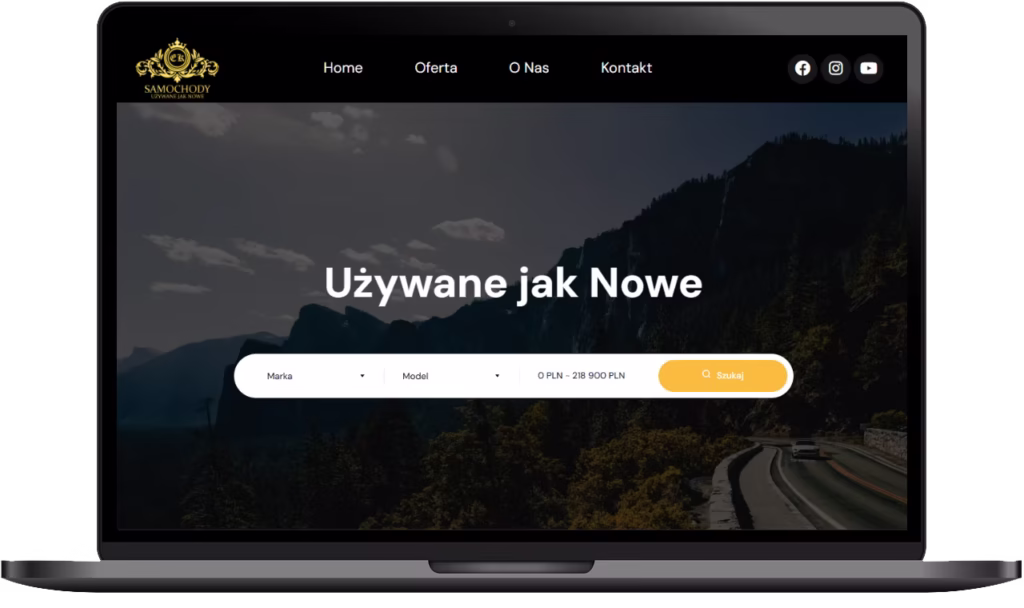 Responsywna strona firmowa UzywaneJaknow z modułem ogłoszeń używanych samochodów
