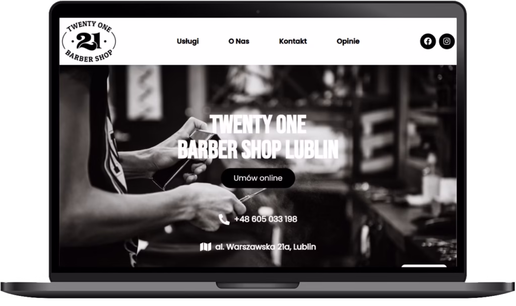 Realizacja strony internetowej 21barber.pl