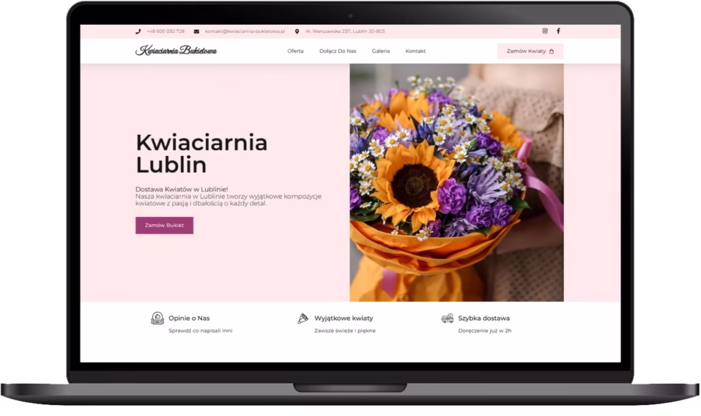 Realizacja strony internetowej dla kwiaciarni